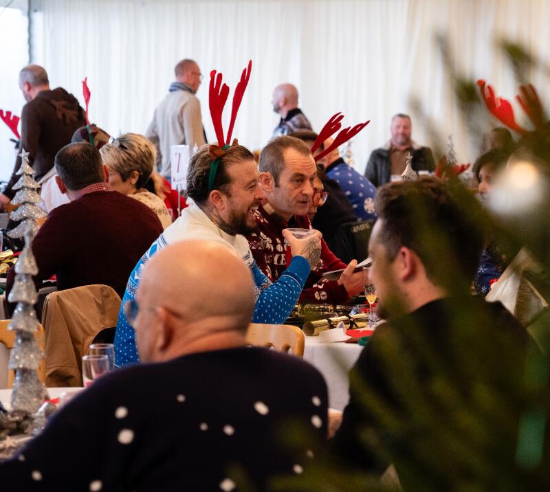 Festive hospitality guests enjoy the restaurant at Hereford Races