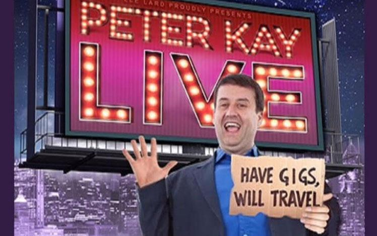 Promotional banner for a Peter Kay tribute act.