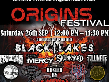 Origins festival Saturday 26th September 