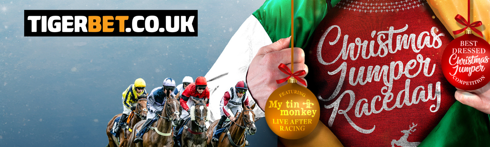 Christmas jumper raceday sponsored by Tigerbet.co.uk 