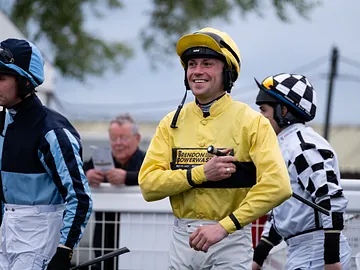 image of jockey smiling 